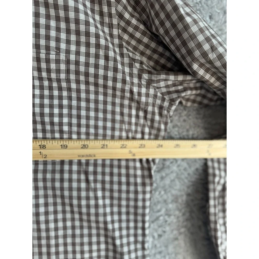 Peter Millar Long‎ Sleeve Button Down Shirt Mens Large Plaid Brown L
